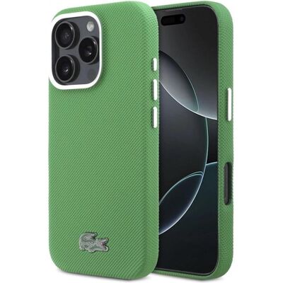 Lacoste PVC Iconic Petit Pique Metal Logo MagSafe Rückseite für iPhone 16 Pro Estragon Grün (Apple iPhone 16 Pro), Smartphone Hülle, Grün Lacoste PVC Iconic Petit Pique Metal Logo MagSafe Rückseite für iPhone 16 Pro Estragon Grün (Apple iPhone 16 Pro), Smartphone Hülle, Grün