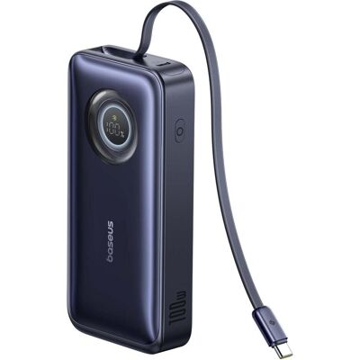 Baseus EnerCore CR11 Retractable (20000 mAh, 100 W, 74 Wh), Powerbank, Schwarz, Blau Baseus EnerCore CR11 Retractable (20000 mAh, 100 W, 74 Wh), Powerbank, Schwarz, Blau