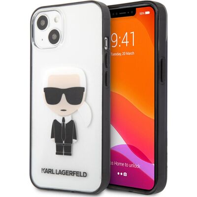 Karl Lagerfeld Ikonik Karl - iPhone 13 mini Tasche - Transparent / Schwarzer Rahmen Karl Lagerfeld Ikonik Karl - iPhone 13 mini Tasche - Transparent / Schwarzer Rahmen