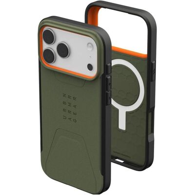 UAG Civilian MagSafe (Apple iPhone 17 Pro Max), Smartphone Hülle, Grün, Orange UAG Civilian MagSafe (Apple iPhone 17 Pro Max), Smartphone Hülle, Grün, Orange