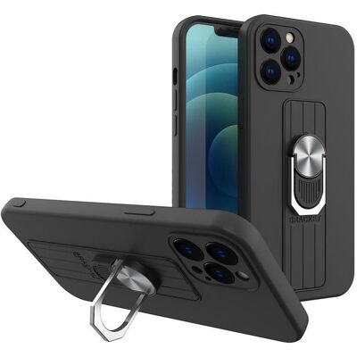 Hurtel Ring Case Silikonhülle mit Fingergriff und Ständer für Samsung Galaxy A72 4G schwarz (Samsung Galaxy A72), Smartphone Hülle, Schwarz Hurtel Ring Case Silikonhülle mit Fingergriff und Ständer für Samsung Galaxy A72 4G schwarz (Samsung Galaxy A72), Smartphone Hülle, Schwarz