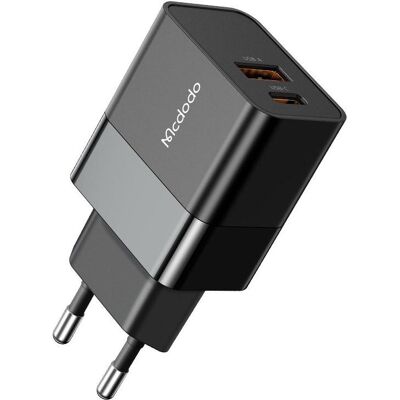 Mcdodo Ladegerät 20W PD+QC - Schwarz (20 W, 2 Ports), USB Ladegerät, Schwarz Mcdodo Ladegerät 20W PD+QC - Schwarz (20 W, 2 Ports), USB Ladegerät, Schwarz