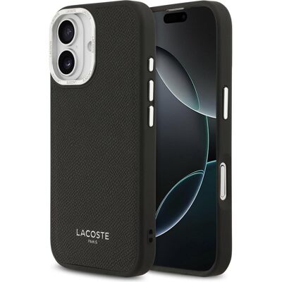 Lacoste Hülle PU Leder Champs Elysees MagSafe elegante und langlebige Schutzhülle (Apple iPhone 17), Smartphone Hülle, Schwarz Lacoste Hülle PU Leder Champs Elysees MagSafe elegante und langlebige Schutzhülle (Apple iPhone 17), Smartphone Hülle, Schwarz