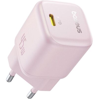 Baseus - Wall Charger PicoGo (P10176800413-00) - GaN, Fast Charging, 45W, USB-C - Baby Pink (45 W, 1 Port), USB Ladegerät, Pink Baseus - Wall Charger PicoGo (P10176800413-00) - GaN, Fast Charging, 45W, USB-C - Baby Pink (45 W, 1 Port), USB Ladegerät, Pink