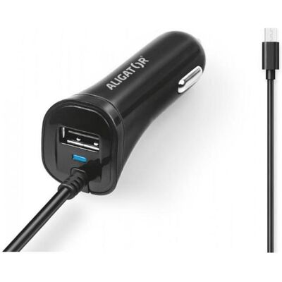 Aligator nab. do auta 2xUSB v????stupem,????ern????, Auto Adapter, Schwarz Aligator nab. do auta 2xUSB v????stupem,????ern????, Auto Adapter, Schwarz