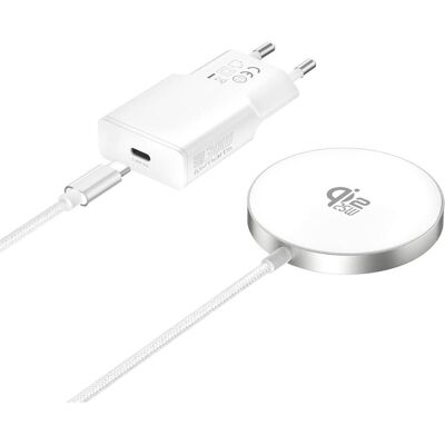 4smarts Kabelloses Ladegerät (30 W), Wireless Charger, Weiss, Silber 4smarts Kabelloses Ladegerät (30 W), Wireless Charger, Weiss, Silber