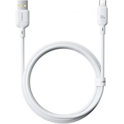 Baseus Silky (P10377703213-00) Schnellladekabel USB-A/USB-C 100W 1m weiss (1 m, 100 W), USB Kabel Baseus Silky (P10377703213-00) Schnellladekabel USB-A/USB-C 100W 1m weiss (1 m, 100 W), USB Kabel