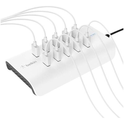 Belkin USB Ladestation (120 W, 10 Ports), USB Ladegerät, Weiss, Schwarz Belkin USB Ladestation (120 W, 10 Ports), USB Ladegerät, Weiss, Schwarz