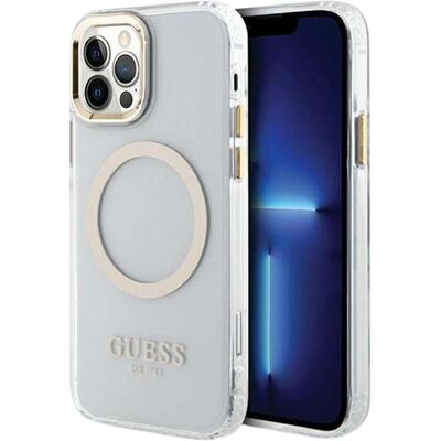 Guess iPhone 12/12 Pro Gold Metall-Umrandung MagSafe-Hülle Guess iPhone 12/12 Pro Gold Metall-Umrandung MagSafe-Hülle