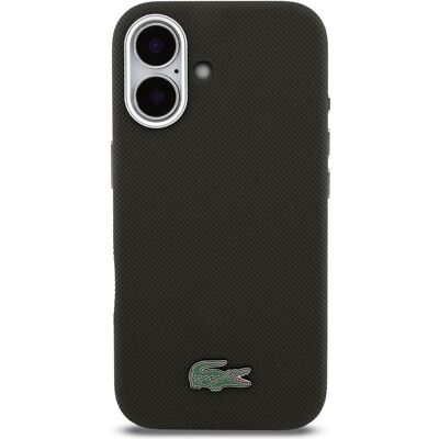 Lacoste PVC Iconic Petit Pique Metal Logo MagSafe Rückseite für iPhone 16 Schwarz (Apple iPhone 16), Smartphone Hülle, Schwarz Lacoste PVC Iconic Petit Pique Metal Logo MagSafe Rückseite für iPhone 16 Schwarz (Apple iPhone 16), Smartphone Hülle, Schwarz