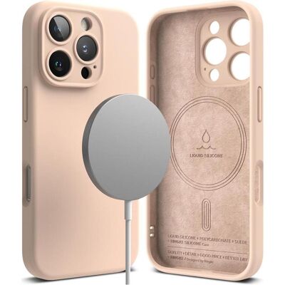 Ringke - Silicone Magnetic MagSafe - iPhone 16 Pro - Pink Sand (Apple iPhone 16 Pro), Smartphone Hülle, Pink Ringke - Silicone Magnetic MagSafe - iPhone 16 Pro - Pink Sand (Apple iPhone 16 Pro), Smartphone Hülle, Pink