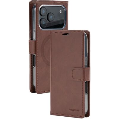 Mercury Etui BlueMoon Diary MagSafe do iPhone 17 Pro / 18 Pro brązowy (Apple iPhone 17 Pro), Smartphone Hülle, Braun Mercury Etui BlueMoon Diary MagSafe do iPhone 17 Pro / 18 Pro brązowy (Apple iPhone 17 Pro), Smartphone Hülle, Braun