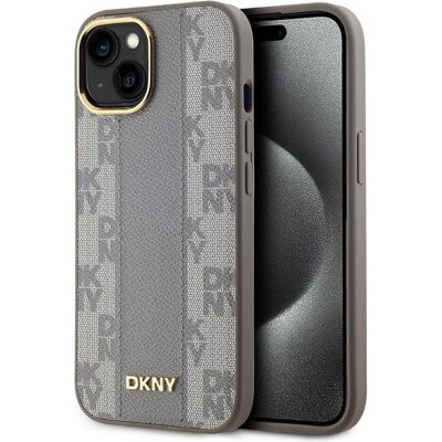 DKNY iPhone 15 Hülle - Kariertes Muster Beige - Smartphone Case DKNY iPhone 15 Hülle - Kariertes Muster Beige - Smartphone Case