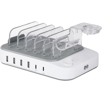 Deltaco DPS-0203 - Ladestasjon - 50W - Weiß Deltaco DPS-0203 - Ladestasjon - 50W - Weiß
