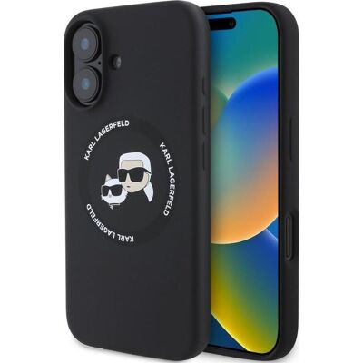 Karl Lagerfeld iPhone 16 Flüssigsilikon Hülle - MagSafe, Schwarz Karl Lagerfeld iPhone 16 Flüssigsilikon Hülle - MagSafe, Schwarz