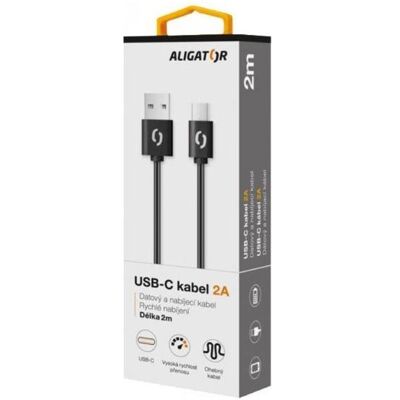 Aligator Datový kabel USB-C Äerný (2 m, USB 3.2 Gen 2), USB Kabel Aligator Datový kabel USB-C Äerný (2 m, USB 3.2 Gen 2), USB Kabel