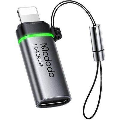 Mcdodo USB-C auf Lightning Auto Power Off Adapter (USB-C, Lightning), Mobilgerät Adapter, Grau, Schwarz Mcdodo USB-C auf Lightning Auto Power Off Adapter (USB-C, Lightning), Mobilgerät Adapter, Grau, Schwarz