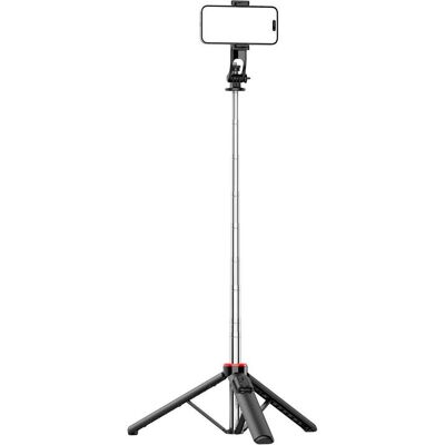 Hurtel Selfie stick WC1Y3S telescopic tripod 1.3m with phone holder - black, Selfie Stick, Schwarz Hurtel Selfie stick WC1Y3S telescopic tripod 1.3m with phone holder - black, Selfie Stick, Schwarz