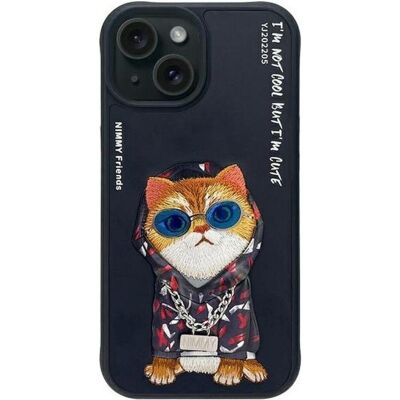 Audi Nimmy case iPhone 15 6.1" black Glasses Cool Cat (Apple iPhone 15), Smartphone Hülle, Schwarz Audi Nimmy case iPhone 15 6.1" black Glasses Cool Cat (Apple iPhone 15), Smartphone Hülle, Schwarz