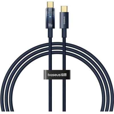 Baseus USB-C to USB-C Cable Explorer, 100W, 5A, 1m, Navy (1 m, 100 W), USB Kabel Baseus USB-C to USB-C Cable Explorer, 100W, 5A, 1m, Navy (1 m, 100 W), USB Kabel