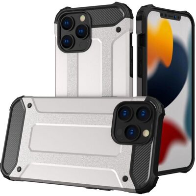 Hurtel Hybrid Armor robuste TPU/PC Panzer Handyhülle Hard Case für iPhone 13 Pro silber (Apple iPhone 13 Pro), Smartphone Hülle, Silber Hurtel Hybrid Armor robuste TPU/PC Panzer Handyhülle Hard Case für iPhone 13 Pro silber (Apple iPhone 13 Pro), Smartphone Hülle, Silber