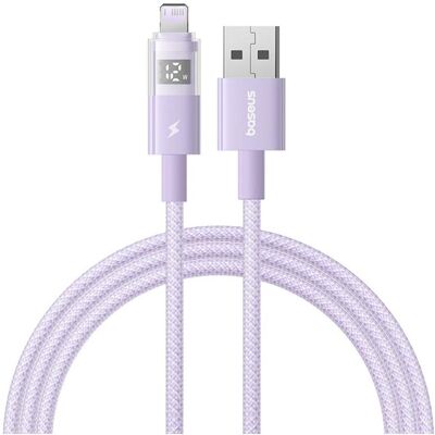 Baseus USB-A to Lightning Cable Display 2, 12W, 2.4A, 1m, Purple (1 m, 12 W), USB Kabel Baseus USB-A to Lightning Cable Display 2, 12W, 2.4A, 1m, Purple (1 m, 12 W), USB Kabel