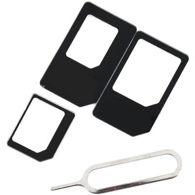 Swissten SIM Adapter 4in1, Weiteres Smartphone Zubehör, Schwarz Swissten SIM Adapter 4in1, Weiteres Smartphone Zubehör, Schwarz
