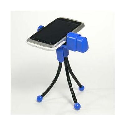 Logo Handy-Selfie-Stick auf dem Tisch, blau, Thermoplast, Smartphone Halterung, Blau Logo Handy-Selfie-Stick auf dem Tisch, blau, Thermoplast, Smartphone Halterung, Blau