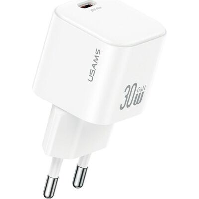 Usams Wall Charger JO Series CC262 30W USB-C + 1m USB-C/Lightning Cable White (30 W, 1 Port), USB Ladegerät, Weiss Usams Wall Charger JO Series CC262 30W USB-C + 1m USB-C/Lightning Cable White (30 W, 1 Port), USB Ladegerät, Weiss