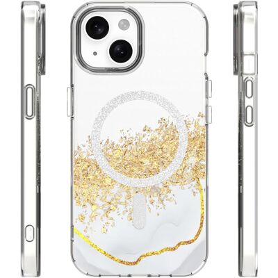 OEM Epoxy Mag case for iPhone 13 / 14 6,1" white (Apple iPhone 13, Apple iPhone 14), Smartphone Hülle, Weiss, Transparent, Gold OEM Epoxy Mag case for iPhone 13 / 14 6,1" white (Apple iPhone 13, Apple iPhone 14), Smartphone Hülle, Weiss, Transparent, Gold