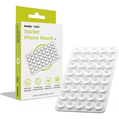 Mobile Origin Sticker Phone Mount O1 weiss / Silikon-Telefonhalterung mit Saugnäpfen, Smartphone Halterung, Weiss Mobile Origin Sticker Phone Mount O1 weiss / Silikon-Telefonhalterung mit Saugnäpfen, Smartphone Halterung, Weiss