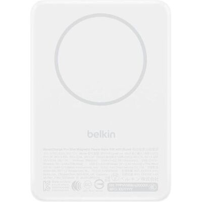 Belkin Boostcharge Slim Magnetische Po (10000 mAh, 20 W, 38.70 Wh), Powerbank, Weiss Belkin Boostcharge Slim Magnetische Po (10000 mAh, 20 W, 38.70 Wh), Powerbank, Weiss