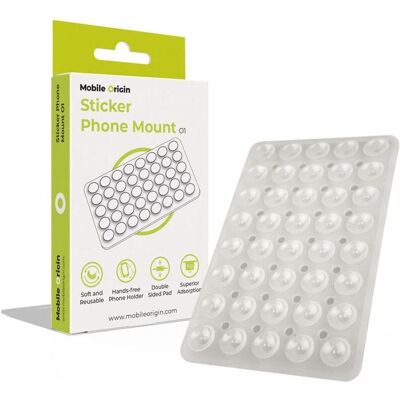 Mobile Origin Sticker Phone Mount O1 hellweiss / Silikon-Telefonhalterung mit Saugnäpfen, Smartphone Halterung, Weiss Mobile Origin Sticker Phone Mount O1 hellweiss / Silikon-Telefonhalterung mit Saugnäpfen, Smartphone Halterung, Weiss