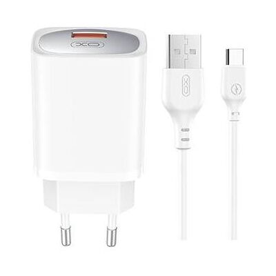xO Wandladegerät CE19 QC 18W 1x USB weiss + Kabel USB-C (18 W, 1 Port), USB Ladegerät, Weiss xO Wandladegerät CE19 QC 18W 1x USB weiss + Kabel USB-C (18 W, 1 Port), USB Ladegerät, Weiss