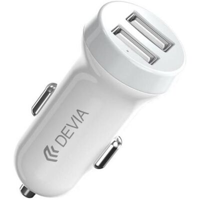 Devia Weiße Lightning Autoladegerät - Dual USB Schnellladung Devia Weiße Lightning Autoladegerät - Dual USB Schnellladung