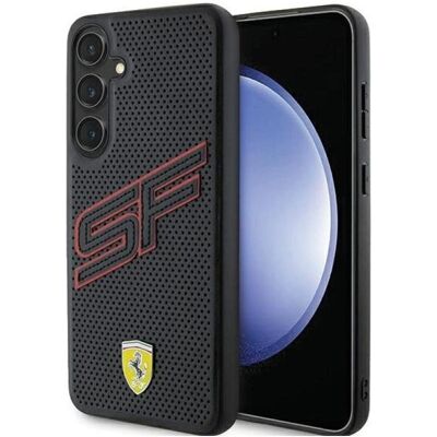 Ferrari Schwarz Eco-Leder Samsung S24+ Hülle - Smartphone-Hülle Ferrari Schwarz Eco-Leder Samsung S24+ Hülle - Smartphone-Hülle