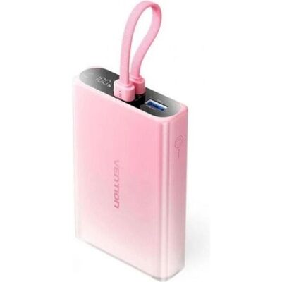 Vention POWER BANK USB 10000MAH 22.5W/PINK FHZP0 (10000 mAh, 22.50 W, 38.50 Wh), Powerbank, Pink Vention POWER BANK USB 10000MAH 22.5W/PINK FHZP0 (10000 mAh, 22.50 W, 38.50 Wh), Powerbank, Pink