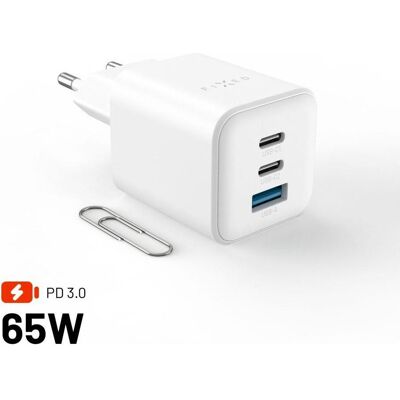Fixed nabíječka,2xUSB-C,FIXCG65M-2C1A-WH (65 W, 3 Ports), USB Ladegerät, Weiss Fixed nabíječka,2xUSB-C,FIXCG65M-2C1A-WH (65 W, 3 Ports), USB Ladegerät, Weiss