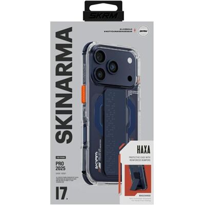 Skinarma Case Haxa for iPhone 17 Pro Magnetic Charging + Grip Stand blue (Apple iPhone 17 Pro), Smartphone Hülle, Blau Skinarma Case Haxa for iPhone 17 Pro Magnetic Charging + Grip Stand blue (Apple iPhone 17 Pro), Smartphone Hülle, Blau