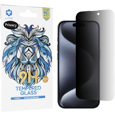 Lito - 2.5D Classic Glass - iPhone 15 Pro - Privacy (Apple iPhone 15 Pro), Smartphone Schutzfolie, Transparent Lito - 2.5D Classic Glass - iPhone 15 Pro - Privacy (Apple iPhone 15 Pro), Smartphone Schutzfolie, Transparent