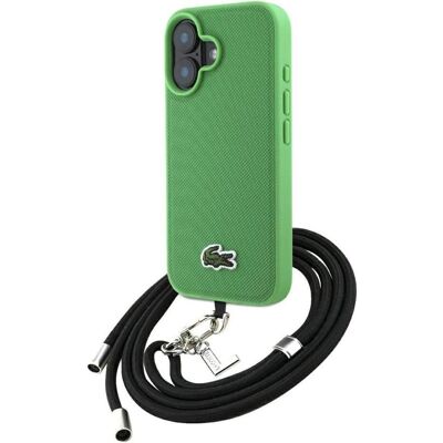Lacoste Etui Iconic Petit Pique Crossbody Cord MagSafe do iPhone 16 Plus zielony (Apple iPhone 16 Plus), Smartphone Hülle, Grün Lacoste Etui Iconic Petit Pique Crossbody Cord MagSafe do iPhone 16 Plus zielony (Apple iPhone 16 Plus), Smartphone Hülle, Grün