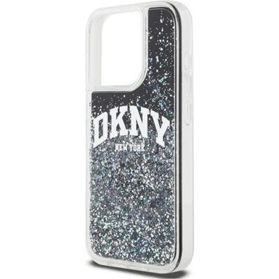 DKNY Schwarze Liquid Glitter Big Logo Hülle für iPhone 15 Pro DKNY Schwarze Liquid Glitter Big Logo Hülle für iPhone 15 Pro
