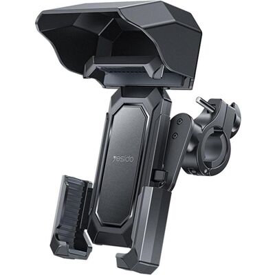 Yesido - Bike Phone Holder (C331) - with Rain Cover, Non-Slip Silicone, Handlebar Clamp - Black, Smartphone Halterung, Schwarz Yesido - Bike Phone Holder (C331) - with Rain Cover, Non-Slip Silicone, Handlebar Clamp - Black, Smartphone Halterung, Schwarz
