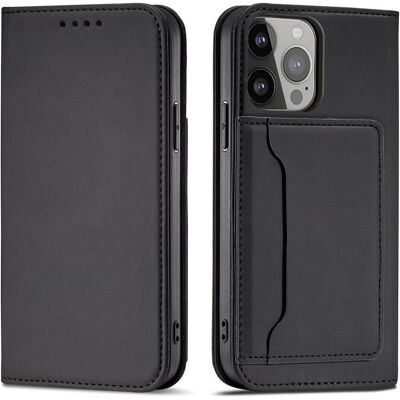 Hurtel Magnetkartenhülle für iPhone 13 Pro Max Tasche Kartenetui Kartenhalter Schwarz (Apple iPhone 13 Pro Max), Smartphone Hülle, Schwarz Hurtel Magnetkartenhülle für iPhone 13 Pro Max Tasche Kartenetui Kartenhalter Schwarz (Apple iPhone 13 Pro Max), Smartphone Hülle, Schwarz