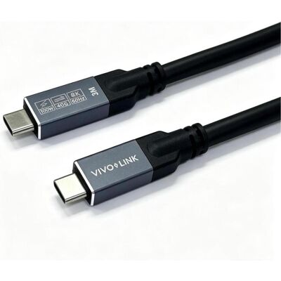 Vivolink USB-C to USB-C Cable 1m - (1 m, USB 4, 100 W), USB Kabel Vivolink USB-C to USB-C Cable 1m - (1 m, USB 4, 100 W), USB Kabel
