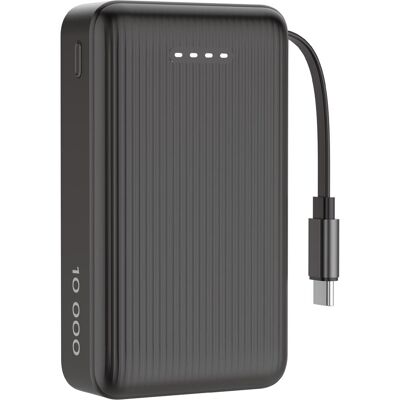 Deltaco Power bank 10 000 mAh, retractable cable 90 cm, PD 20 W, blk (10000 mAh, 20 W, 38.50 Wh), Powerbank, Schwarz Deltaco Power bank 10 000 mAh, retractable cable 90 cm, PD 20 W, blk (10000 mAh, 20 W, 38.50 Wh), Powerbank, Schwarz