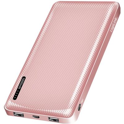 LogiLink Prüfen (10000 mAh, 12 W), Powerbank, Pink, Gold LogiLink Prüfen (10000 mAh, 12 W), Powerbank, Pink, Gold