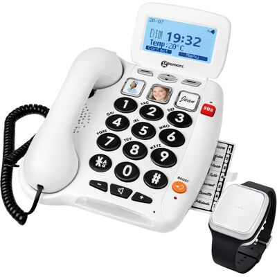 Geemarc PACK SERENITIES 100 Schnurgeb. Notruftelefon mit Fallsensor-Armband, Telefon, Weiss Geemarc PACK SERENITIES 100 Schnurgeb. Notruftelefon mit Fallsensor-Armband, Telefon, Weiss