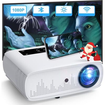 Hopvision 4K Heimkino-Projektor mit WLAN, Bluetooth, 15000 Lux und 350 Zoll Display (Full HD, 490 lm), Beamer, Weiss Hopvision 4K Heimkino-Projektor mit WLAN, Bluetooth, 15000 Lux und 350 Zoll Display (Full HD, 490 lm), Beamer, Weiss