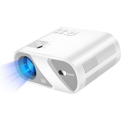 Hoco Headphone with microphone projector Wi-Fi Bluetooth 720P DT1 white (140 lm), Beamer, Weiss Hoco Headphone with microphone projector Wi-Fi Bluetooth 720P DT1 white (140 lm), Beamer, Weiss